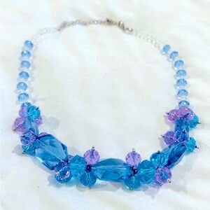 Elegant Blue and Purple Beaded Necklace